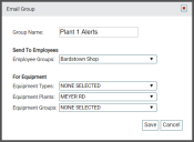 Add Email Group dialog window
